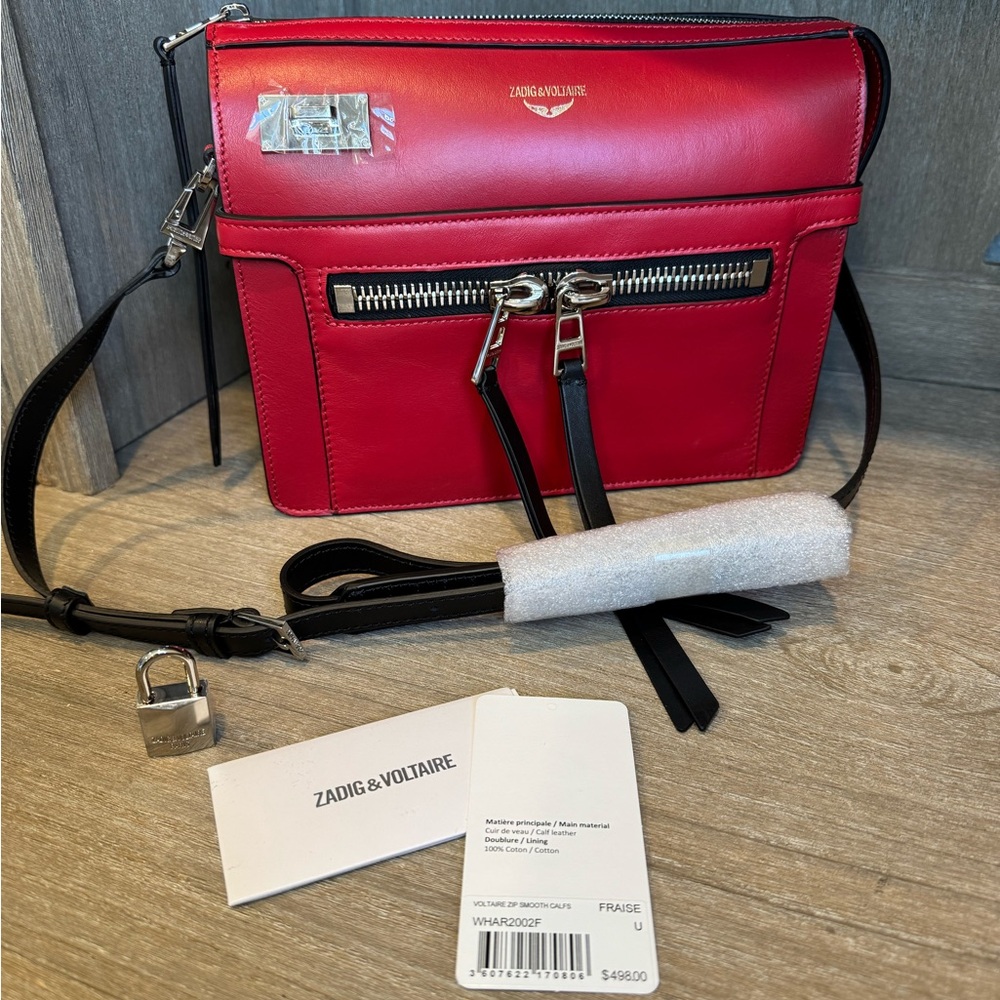 Zadig & Voltaire zip crossbody Red